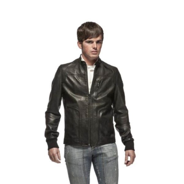 Men jacket - leather & carbon