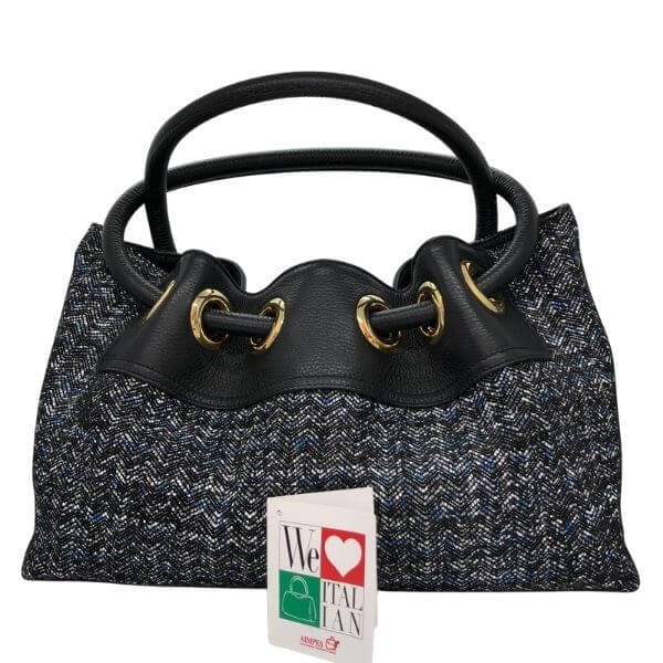 Italian bags - Calfskin & suede leather with gold trim | Macrigi ...