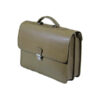 Leather diplomatic bag with two compartments
