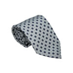 White sartorial tie in pure silk – Floreal patterns
