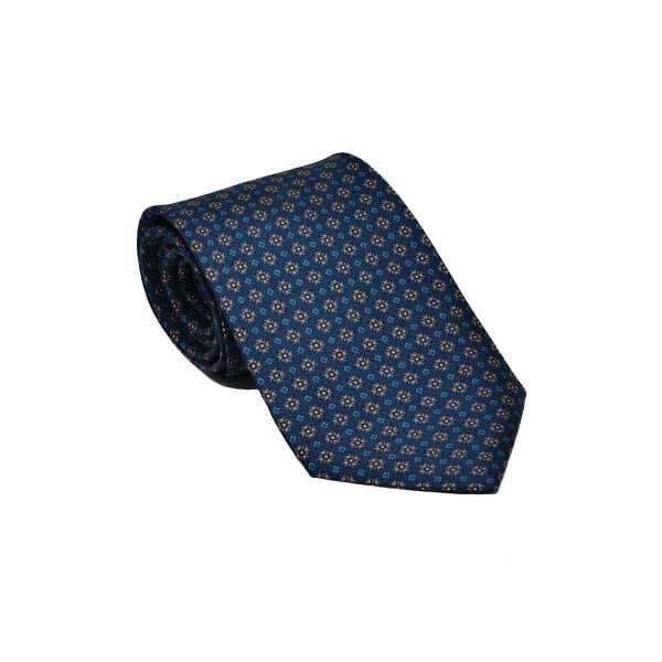 Blue sartorial tie in pure silk with pincushions