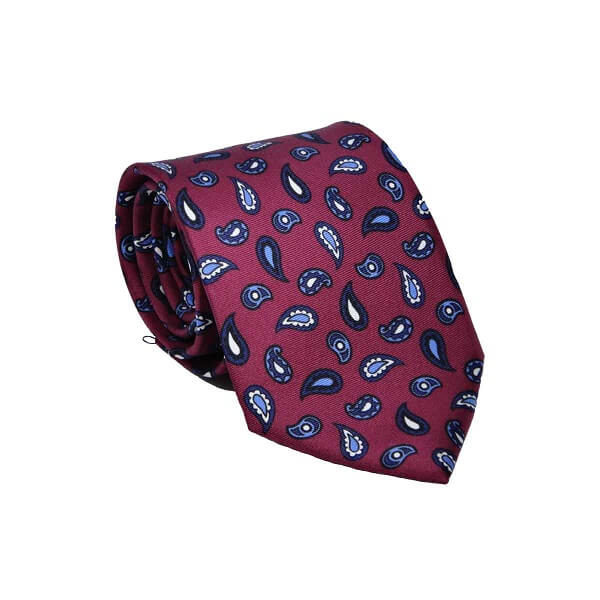 Fantasy bordeaux sartorial tie in pure silk