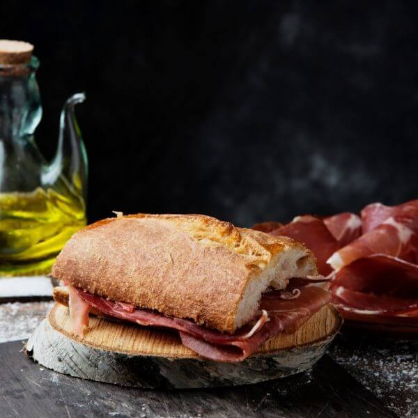 Capocollo sandwich with caciocavallo