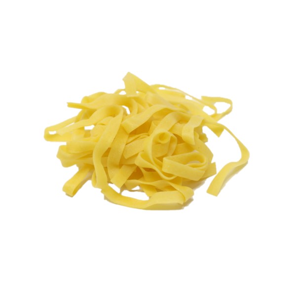Tagliatelle 500gr - Fresh pasta Mastro Antonio uses high quality products to give the customer an excellent product. The quality raw materials make the product always optimal. "Tagliatelle" are excellent with fish or tomato sauce, in fact they can be paired with any kind of sauce. Fresh semolina pasta drawn in bronze die. Ingredients durum wheat semolina, water. The product contains gluten. Each pack is 500 g hermetically sealed with ATM system. Storage temperature: +4° Expiry date: 120 days Shipping time: 14 days since order confirmation