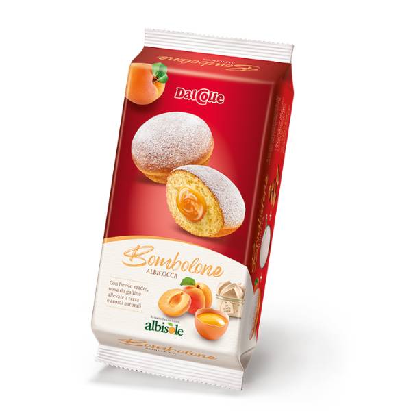 BOMBOLONE whit APRICOT Jam Brand "Dal Colle"